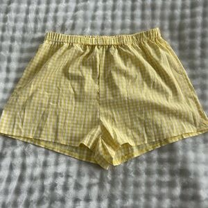 SHEIN Yellow Plaid Women Shorts